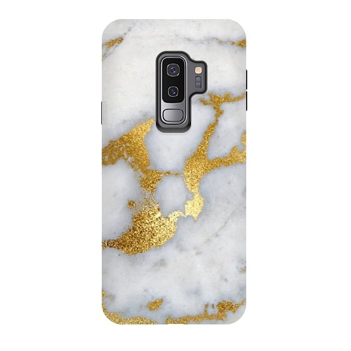 Galaxy S9 plus StrongFit Marble with Gold Metal Foil Veins by  Utart