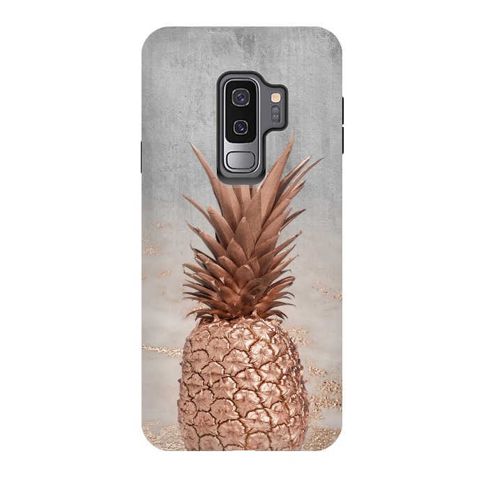 Galaxy S9 plus StrongFit Rose Gold Pineapple and Marble by  Utart