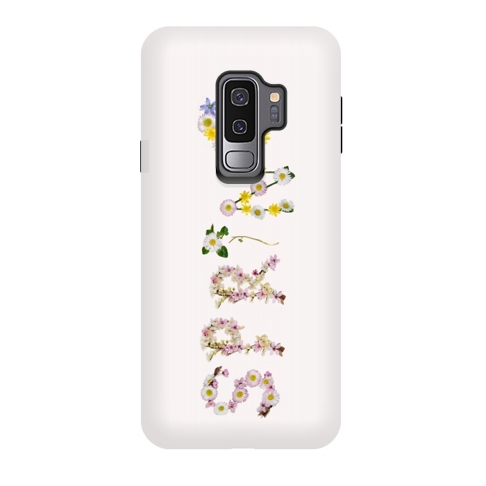 Galaxy S9 plus StrongFit Spring - Flower Typography  by  Utart