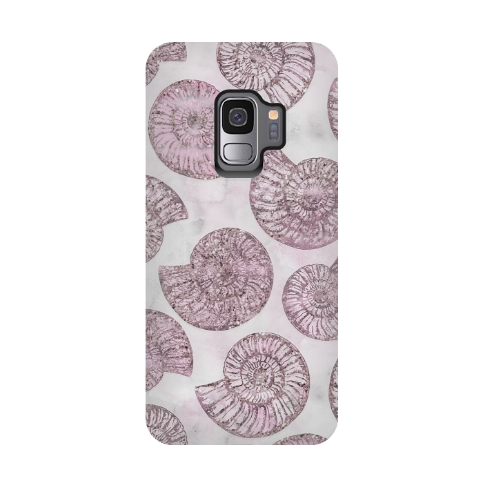 Galaxy S9 StrongFit Soft Pink Fossils  by Andrea Haase