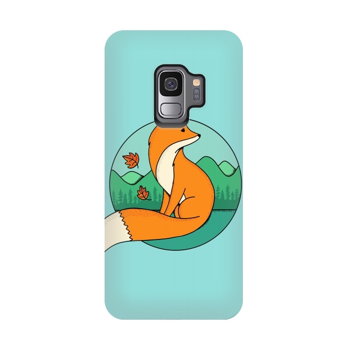 Galaxy S9 StrongFit Fox and Landscape by Coffee Man