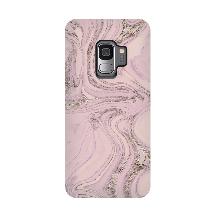 Galaxy S9 StrongFit Glamorous Sparke Soft Pink Marble 2 by Andrea Haase