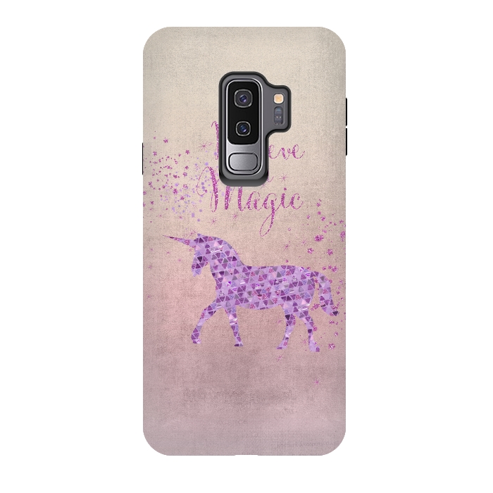 Galaxy S9 plus StrongFit Unicorn Believe In Magic by Andrea Haase