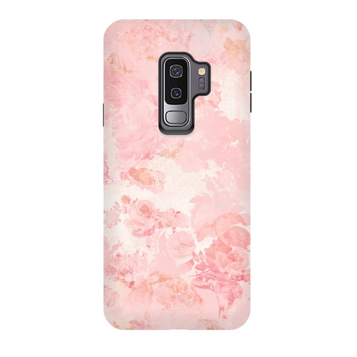 Galaxy S9 plus StrongFit Vintage Roses in Pink - Pattern by  Utart