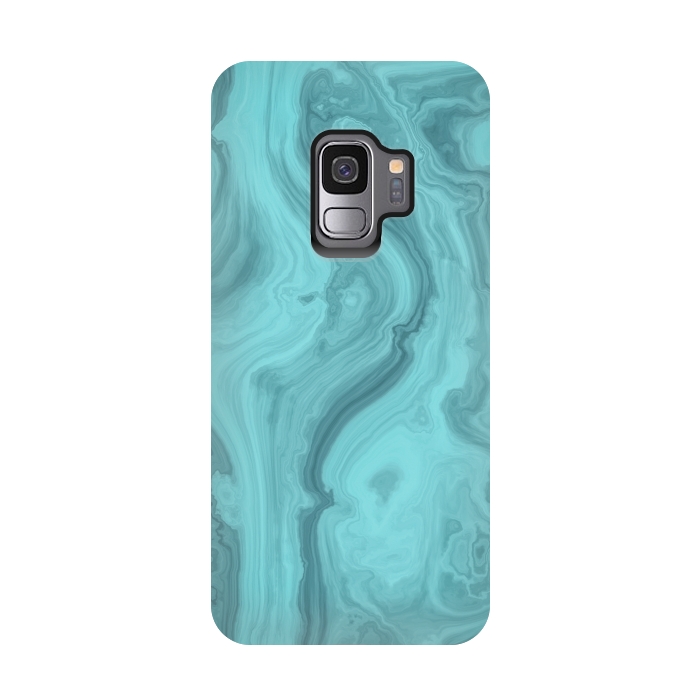 Galaxy S9 StrongFit Turquoise Marble 2 by Andrea Haase