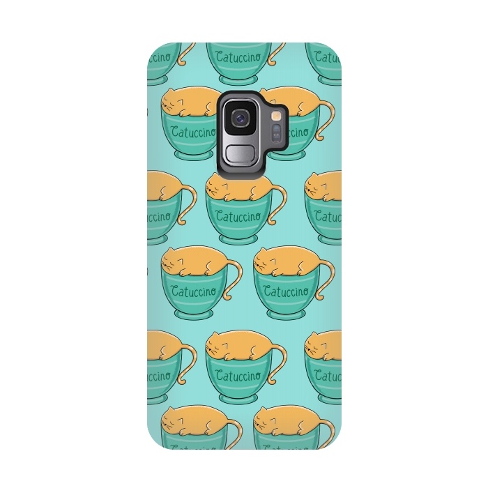 Galaxy S9 StrongFit Catuccino Pattern by Coffee Man