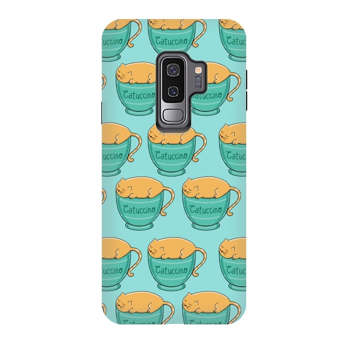 Galaxy S9 plus StrongFit Catuccino Pattern by Coffee Man