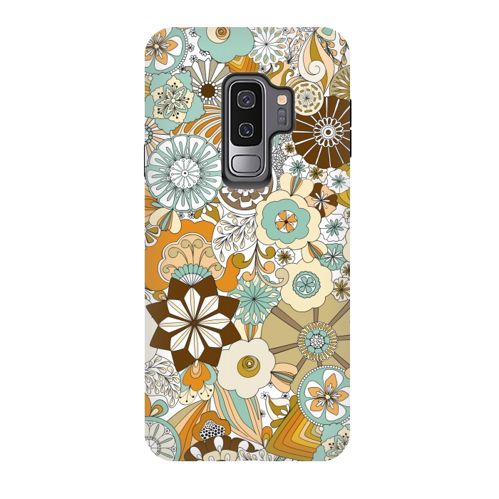 Galaxy S9 plus StrongFit Flowers, Flowers Everywhere Retro Colors by Paula Ohreen