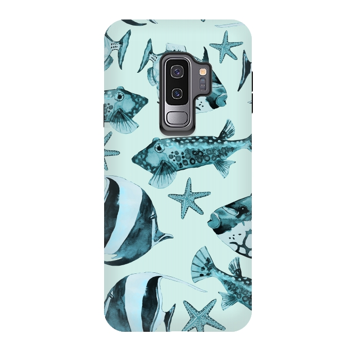 Galaxy S9 plus StrongFit Watercolor Fish by Andrea Haase