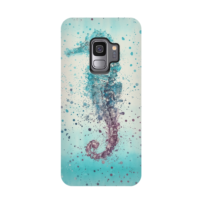 Galaxy S9 StrongFit Seahorse Watercolor Art by Andrea Haase