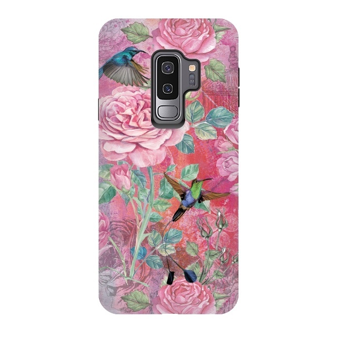 Galaxy S9 plus StrongFit Roses and Hummingbirds by  Utart