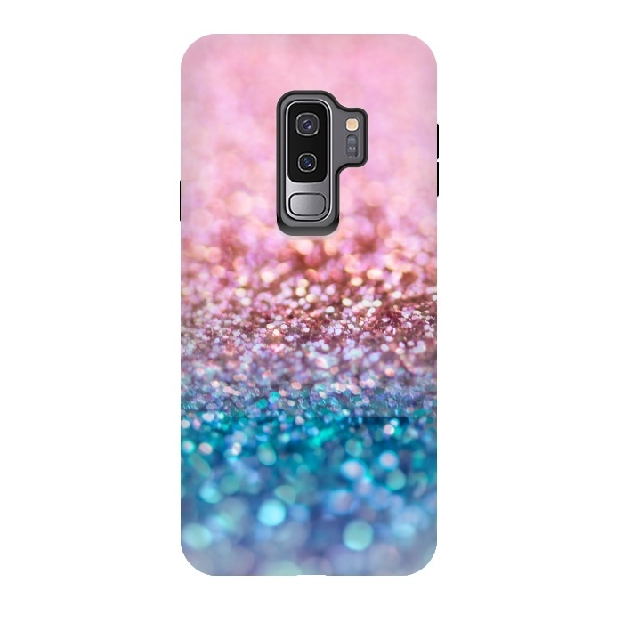 Galaxy S9 plus StrongFit Teal and Rose Gold Glitter Dance by  Utart