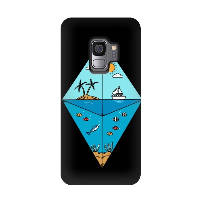 Galaxy S9 StrongFit Diamond Landscape Black by Coffee Man