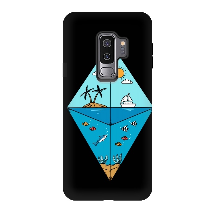 Galaxy S9 plus StrongFit Diamond Landscape Black by Coffee Man