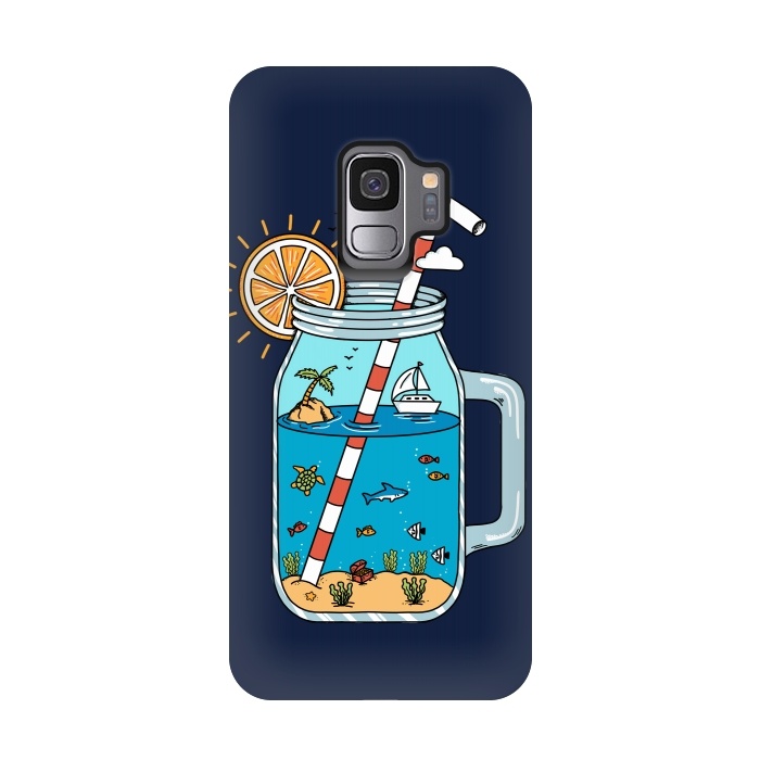 Galaxy S9 StrongFit Drink Landscape Blue by Coffee Man