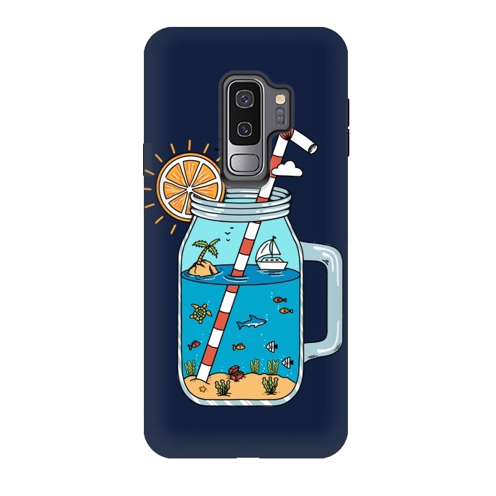 Galaxy S9 plus StrongFit Drink Landscape Blue by Coffee Man