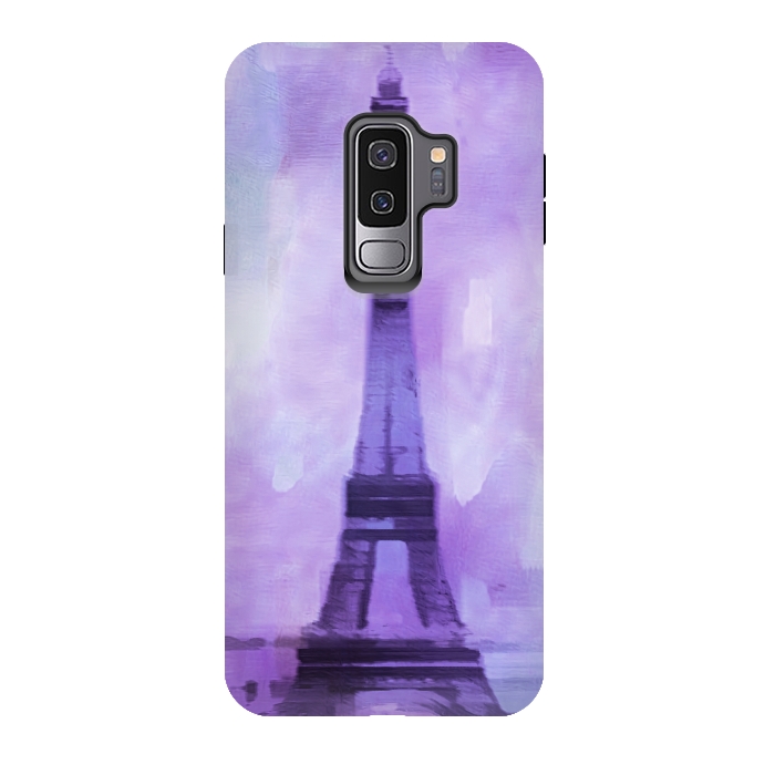 Galaxy S9 plus StrongFit Purple Paris Watercolor  by Andrea Haase