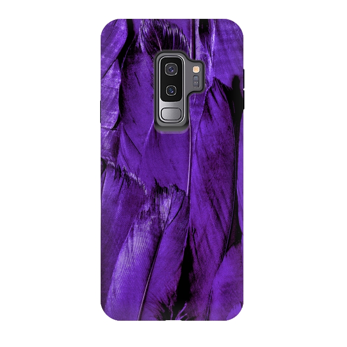 Galaxy S9 plus StrongFit Purple Feathers by Andrea Haase