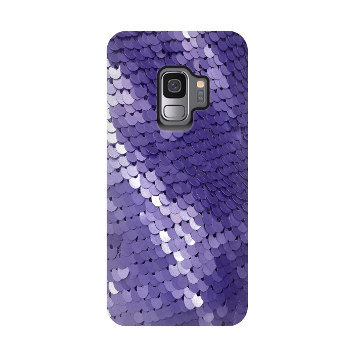 Galaxy S9 StrongFit Shiny Purple Sequins  by Andrea Haase