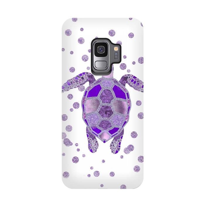 Galaxy S9 StrongFit Shimmering Purple Turtle by Andrea Haase