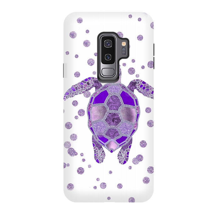 Galaxy S9 plus StrongFit Shimmering Purple Turtle by Andrea Haase