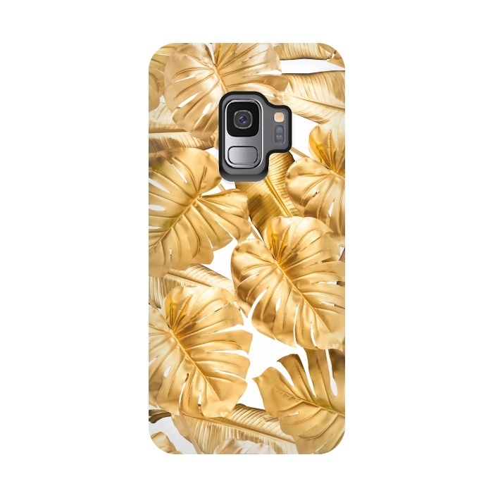 Galaxy S9 StrongFit Aloha Gold Monstera Jungle by  Utart