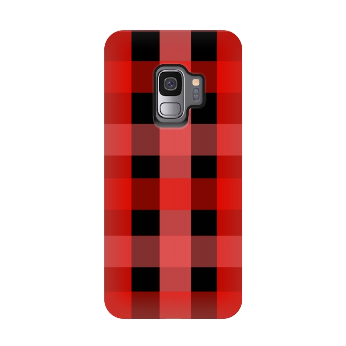 Galaxy S9 StrongFit red black checks by MALLIKA