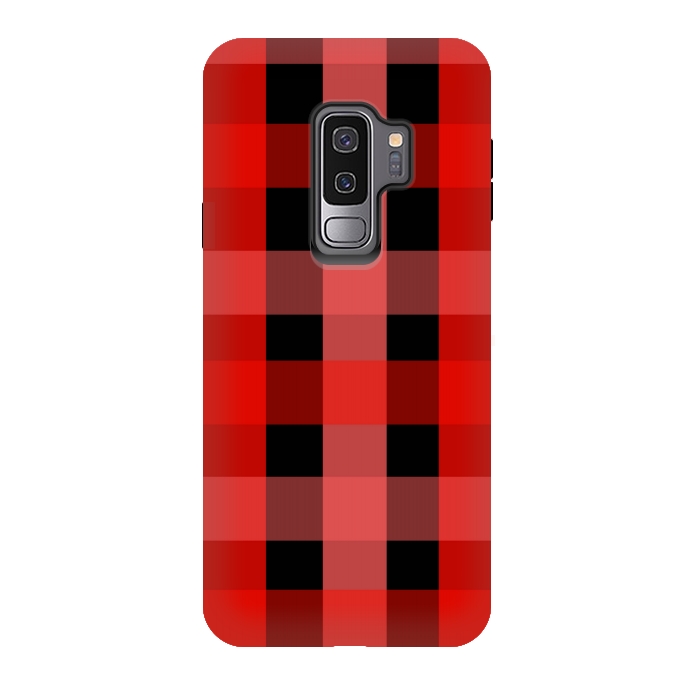 Galaxy S9 plus StrongFit red black checks by MALLIKA