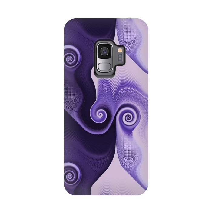 Galaxy S9 StrongFit Fancy Purple Spirals by Andrea Haase