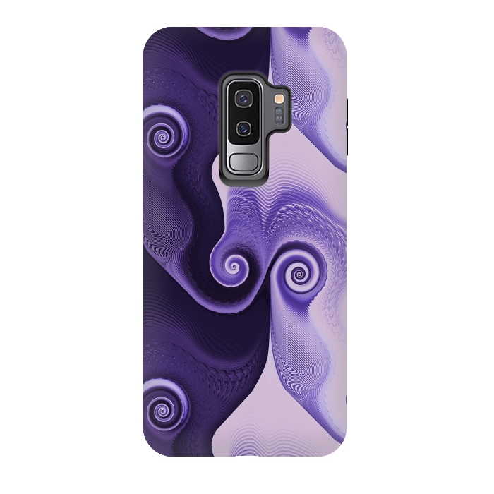 Galaxy S9 plus StrongFit Fancy Purple Spirals by Andrea Haase