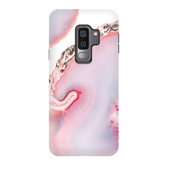 Galaxy S9 plus StrongFit Pink Agate Slices by  Utart