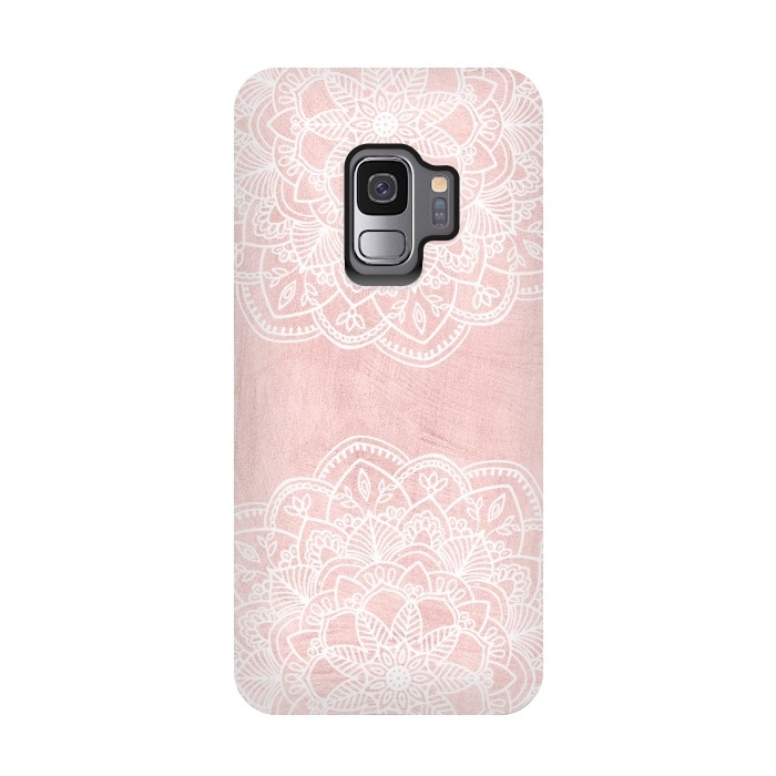 Galaxy S9 StrongFit White and Pink Mandala by  Utart
