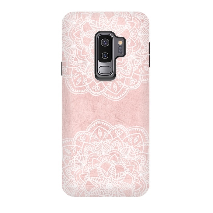 Galaxy S9 plus StrongFit White and Pink Mandala by  Utart