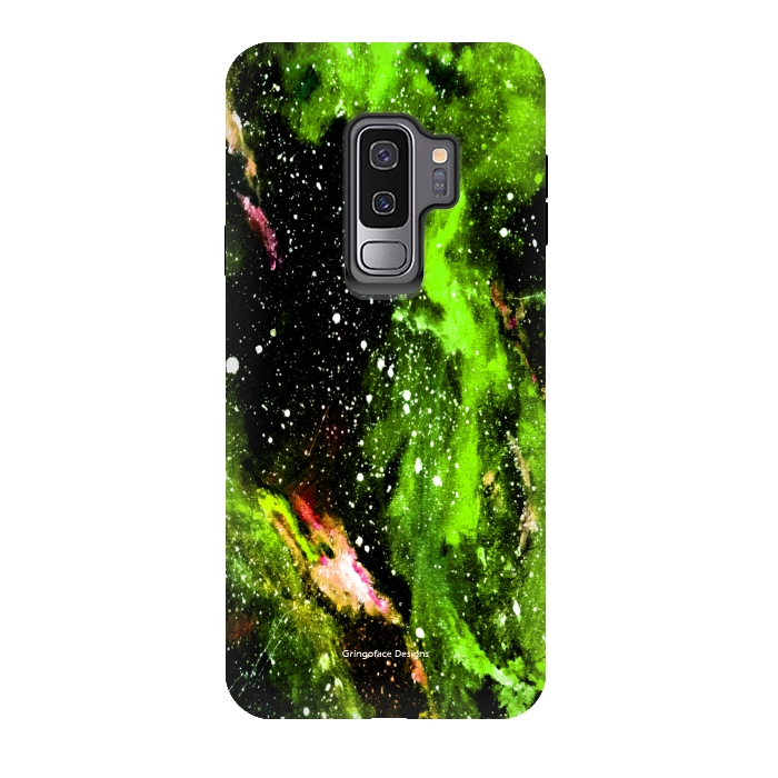 Galaxy S9 plus StrongFit Green Galaxy by Gringoface Designs
