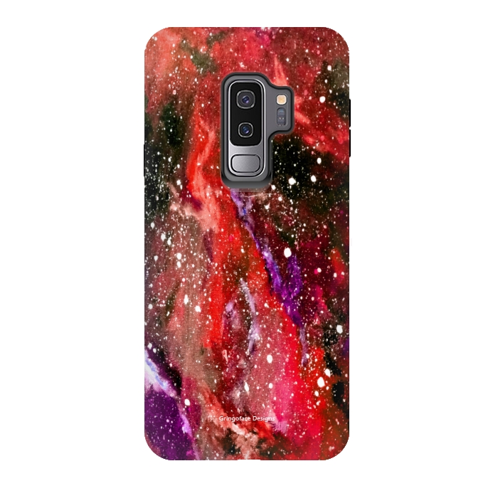 Galaxy S9 plus StrongFit Red Galaxy by Gringoface Designs