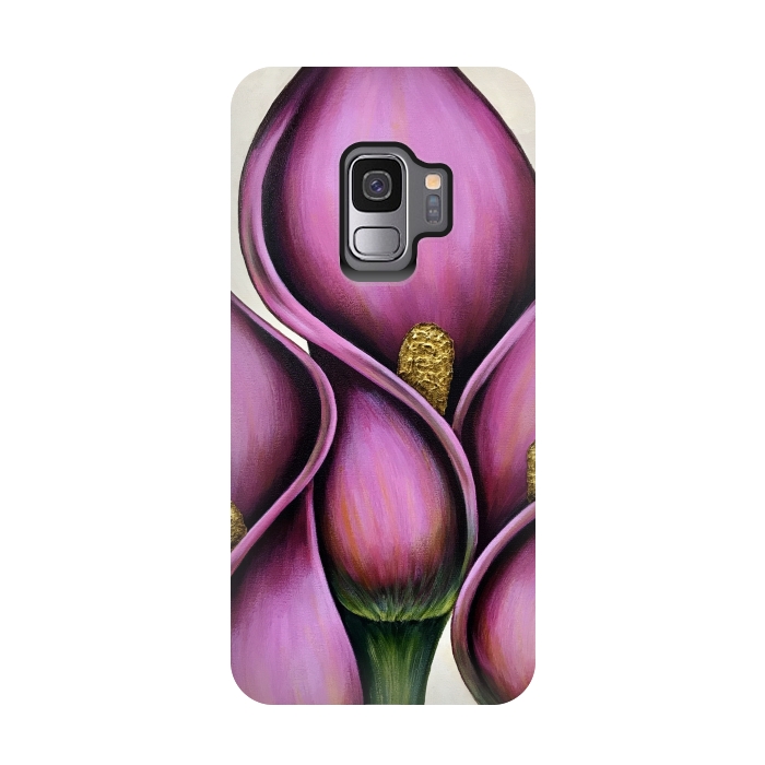 Galaxy S9 StrongFit New Pink Calla Lilies by Denise Cassidy Wood