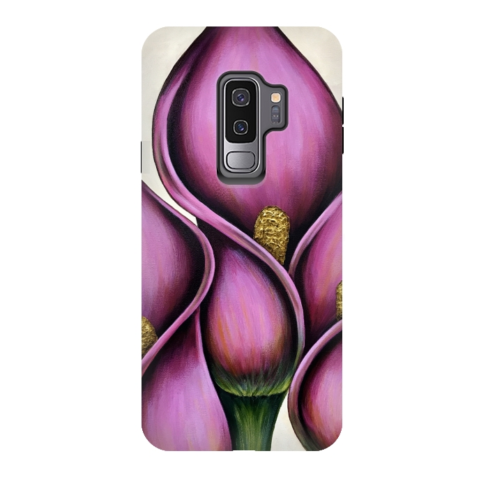 Galaxy S9 plus StrongFit New Pink Calla Lilies by Denise Cassidy Wood