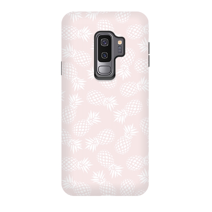 Galaxy S9 plus StrongFit Pineapple pattern on pink 022 by Jelena Obradovic