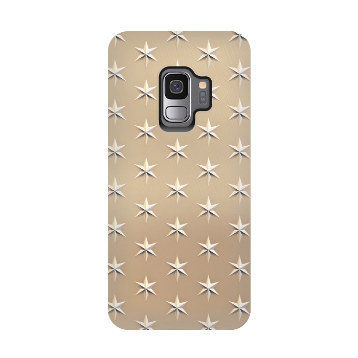 Galaxy S9 StrongFit Silver Stars On  Gold by Andrea Haase