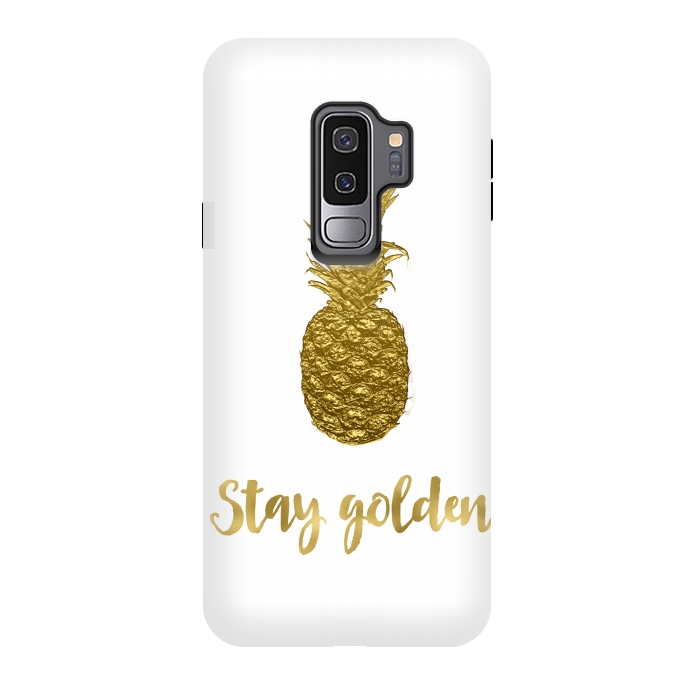 Galaxy S9 plus StrongFit Stay Golden Precious Pineapple by Andrea Haase