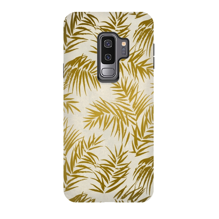 Galaxy S9 plus StrongFit Golden Palm Leaves 2 by Andrea Haase
