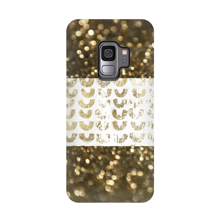 Galaxy S9 StrongFit Golden Glitter by Andrea Haase
