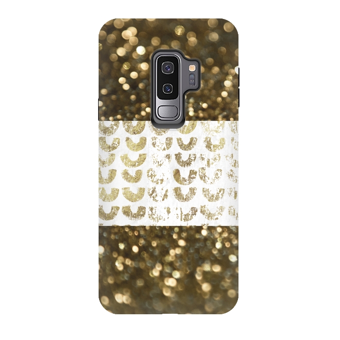 Galaxy S9 plus StrongFit Golden Glitter by Andrea Haase