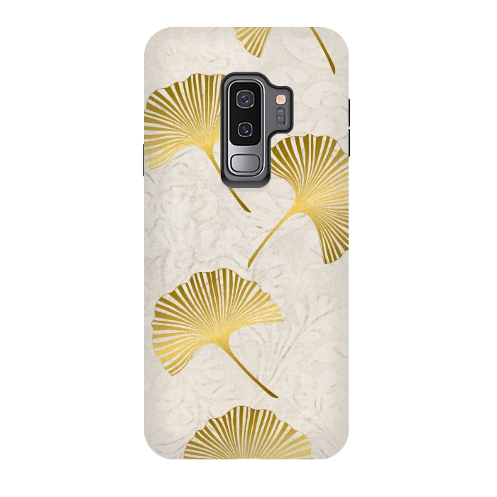 Galaxy S9 plus StrongFit Golden Gingko Leaves by Andrea Haase