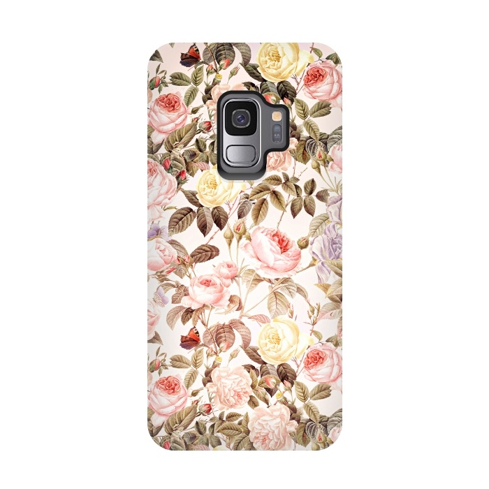 Galaxy S9 StrongFit Vintage Roses Pattern by  Utart
