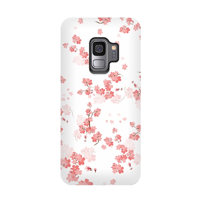 Galaxy S9 StrongFit Cherry Flower (spring floral pattern) by Bledi