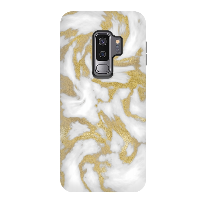 Galaxy S9 plus StrongFit White Gold Faux Marble by Andrea Haase