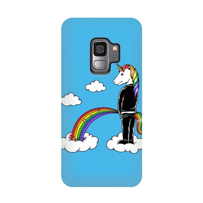 Galaxy S9 StrongFit Unicorn Rainbow Blue by Coffee Man