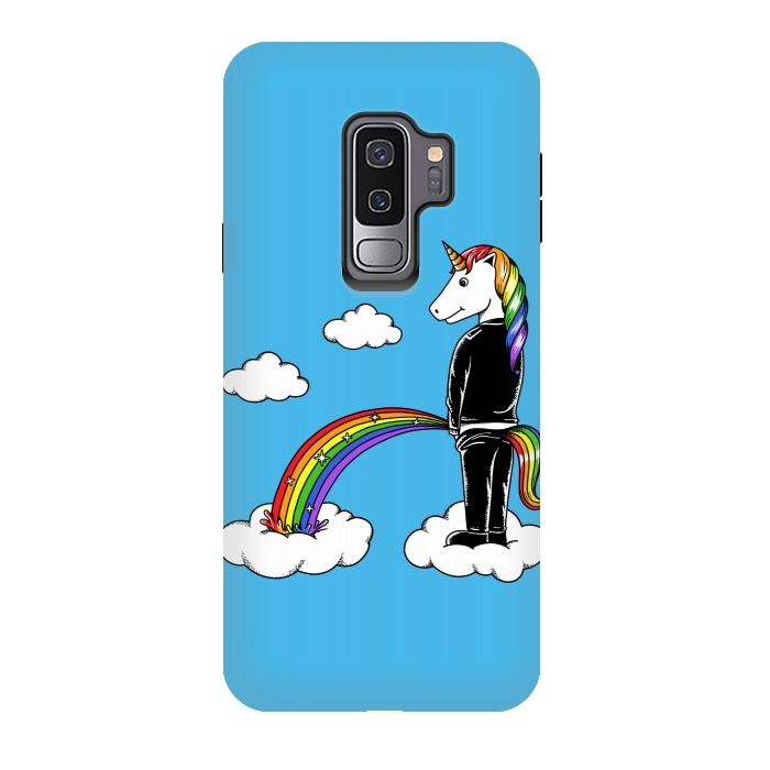 Galaxy S9 plus StrongFit Unicorn Rainbow Blue by Coffee Man