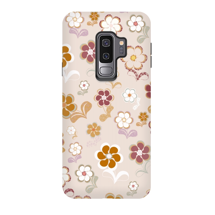 Galaxy S9 plus StrongFit 60s Flowers on Light Pink by Paula Ohreen